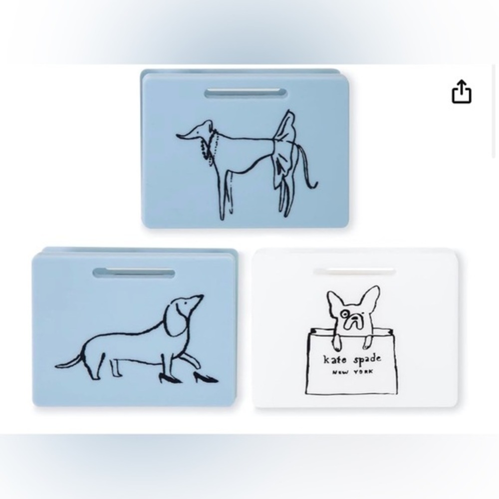 Kate Spade Document Clip Set, Dog Party
